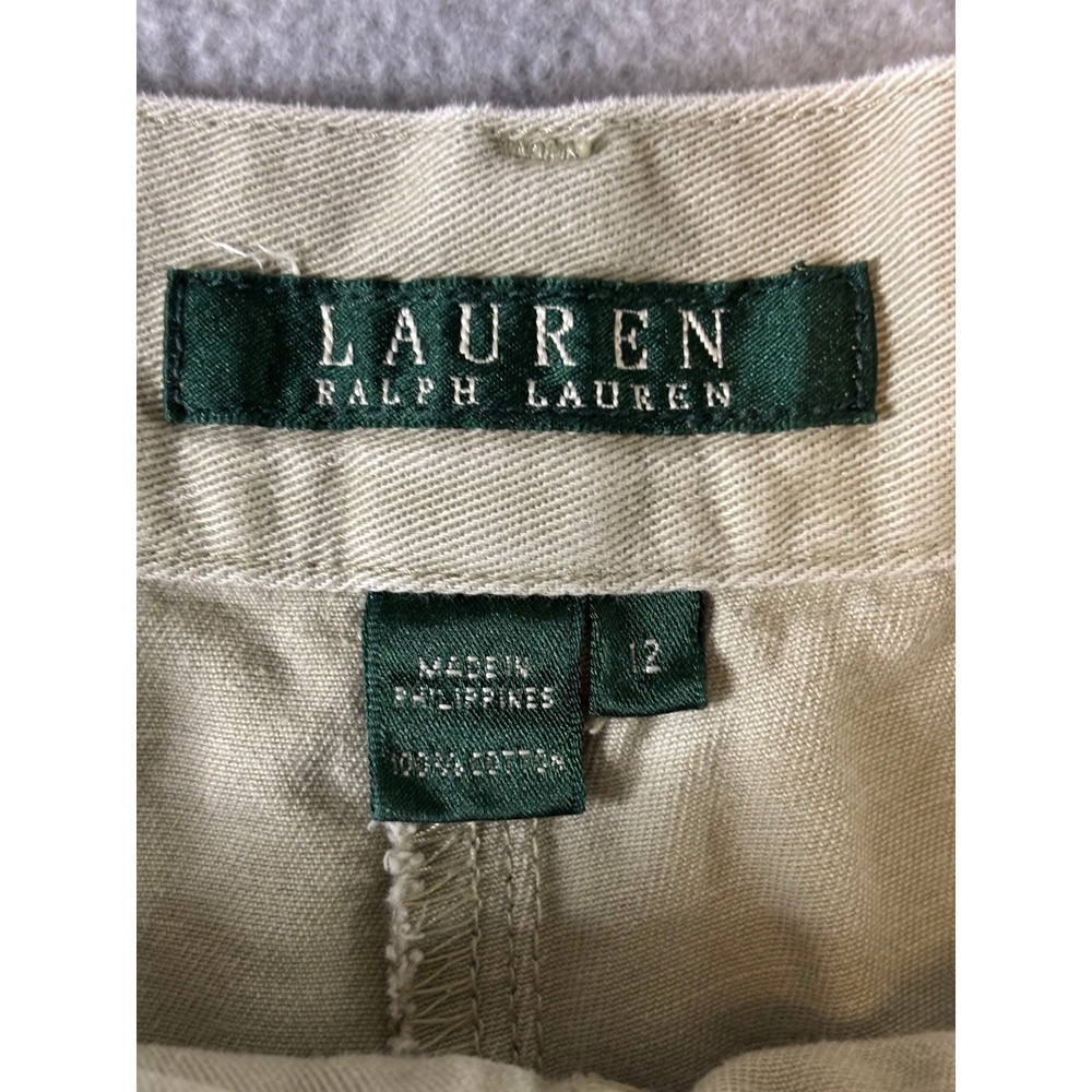 Lauren Ralph Lauren Women's Size 12 Khaki Chino Shorts Tan Cotton Twill - Picture 6 of 8